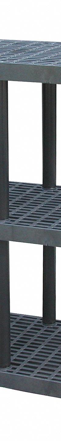 STRUCTURAL PLASTICS Plastic Shelving: 66 in x 24 in, 51 in Overall Ht, 3 Shelves (MPN S6624X3). Key specifications — Resistance Properties: Corrosion-Resistant; Frame Material: Plastic; Shelving Material: High Density Polyethylene; Brand: STRUCTURAL PLASTICS.