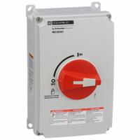 SQUARE D Enclosed Disconnect Switch: Non-Fusible, 60 A, Three Phase, 600V AC, Non-Metallic (MPN MD3604X). Key specifications — Environment: Indoor/Outdoor; Phase: Three; Handle Color: Red; Housing Material: Non-Metallic; Standards: UL Listed; Brand: SQUARE D; For Environment: Indoor Rated; Extra Features: Neutral Assembly.
