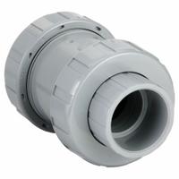 HAYWARD Check Valve: Ball, Inline Valve Body, CPVC, 2 in Pipe Size, True Union Socket/NPT, Std, EPDM (MPN TC20200STE). Key specifications — Ball Material: CPVC; Brand: HAYWARD.