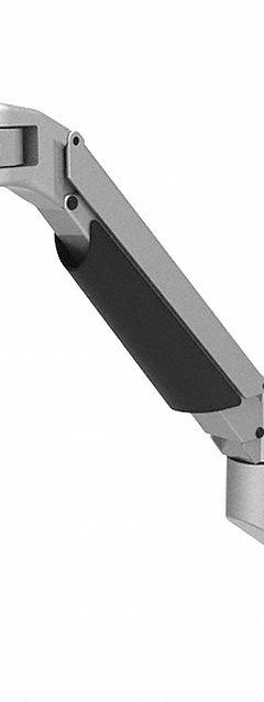 Monitor Mount: 15 Series/40 Series/45 Series, 464 mm x 100 mm x 634 mm, Black/Gray, Lacquer (MPN 6MHM75100D40). Key specifications — System of Measurement: Metric; Includes: Mounting Adapter; Adjustability: Rotate; Material: Aluminum; Finish: Lacquer; For Extrusion Profile Type: Single; Includes Fasteners: Yes; Monitor Mounting Type: 5-Way Positioning Arm.
