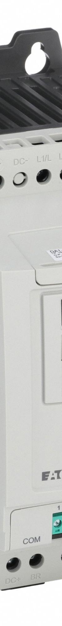 EATON Variable Frequency Drive: In Phase Three, Out Phase Three, 5 hp, 9.5 A Output Current - Max (MPN DA1-349D5FB-A20C). Key specifications — Style: Advanced MicroDrive; Color: White; Output Phase: Three.