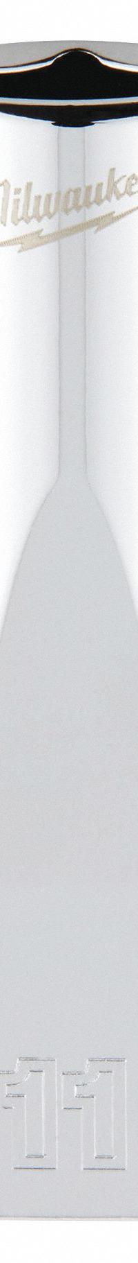 MILWAUKEE Deep Well Socket: Metric, 1/4 in Drive Size, 11 mm Socket Size, 6-Point, Deep, Chrome (MPN 45-34-9049). Key specifications — attr1204417: MILWAUKEE; attr1204392: Chrome.