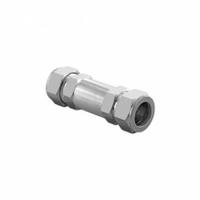 HAM-LET Check Valve: Poppet, Inline Valve Body, 3/8 in Pipe Size, Let-Lok® x Let-Lok®, Let-Lok, PTFE (MPN H-400-SS-L-3/8"-3 PSI-PT). Key specifications — Brand: HAM-LET; Seat Material: 316 Stainless Steel.