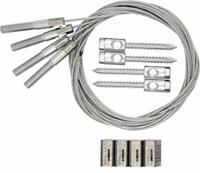 Suspension Kit: 10 ft Cable Lg, WC4 Cable Size, 3/8 in Fitting Size, Threaded Stud, Cable Lock (MPN 32034). Key specifications — Includes: Dual Hanger; Lock Type: Cable Lock; Brand: DURODYNE; Cable Size: WC4; Fitting Type: Threaded Stud.