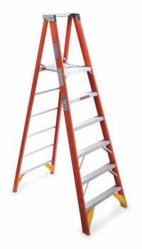WERNER Platform Stepladder: 6 ft Ladder Size, Fiberglass, 300 lb Load Capacity, 32 lb Wt (MPN P6206). Key specifications — Brand: WERNER; Included Features: Guard Rail.