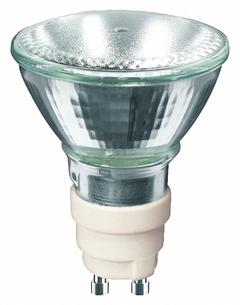 PHILIPS HID Bulb: Metal Halide, MR16, 2-Pin (GX10), 20 W Watt, 3000K, 1,000 lm Light Output, Clear (MPN CDM-MR16/20W/830/25D ELITE). Key specifications — Bulb Finish: Clear; Color Temperature: 3000K; Shatter-Resistant: No; Brand: PHILIPS; Voltage: 95V; Bulb Shape: MR16.