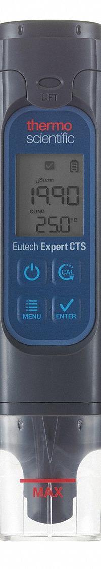 THERMO SCIENTIFIC Pocket Multiparameter Meter: Conductivity/Salinity/Temp/Total Dissolved Solids (MPN EXPERTCTS). Key specifications — Test Parameters: Total Dissolved Solids; Manufacturer Part Number: EXPERTCTS; Configured Test Parameters: Salinity; Measurement Components Included: Meter; Other Accessories Included: Batteries; Reagents and Solutions Included: Reagents Sold Separately.