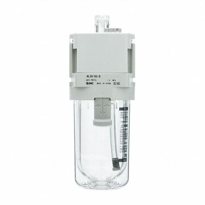 SMC Lubricator: 3/8 in NPT, 1 MPa Max Op Pressure, 60°C Max Op Temp, Plastic Bowl - SMC FRL Air Lubricators