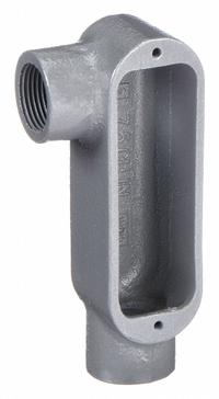 Conduit Outlet Body: Iron, 1 1/4 in Trade Size, LR Body, 32 cu in Body Capacity, Threaded Hub (MPN OLR-4M). Key specifications — Finish: Powder Coated; Includes: Stainless Steel Screws; For Use With: RMC; Brand: HUBBELL KILLARK; Hub Style: Threaded; Mfr. Series: O.