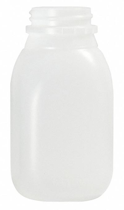 APPROVED VENDOR Jug: 240 mL, 8 fl oz, HDPE, 109 mm x 56 mm x 109 mm, Screw On Cap, Colorless - Handleless Rectangular Carboys