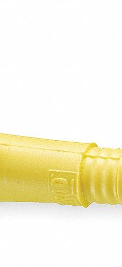 Cordset: M12 Female Right Angle X Bare Wire, 3 Pins, Yellow, PVC, 5 m Cable Lg, 4 A Max Current (A) (MPN 803001A09M050). Key specifications — Cable Jacket Color: Yellow; End 1 Gender: Female; End 1 Mounting Orientation: Right Angle; End 2 Connection Type: Bare Wire; IP Rating: IP68; Brand: BRAD HARRISON; NEMA Rating: 6P; Wire Size: 22 AWG.