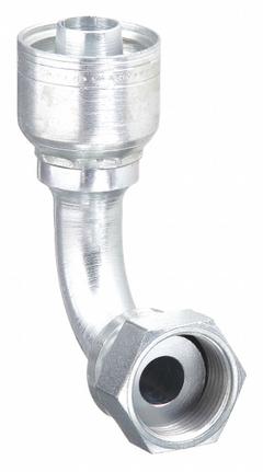 AEROQUIP Hydraulic Crimp Fitting: Steel x Steel, 90° Elbow, -12 For Hose Dash Size, ORS x Crimp (MPN 1AA16FRB12). Key specifications — Fitting Gender: Female x Genderless; Fitting Connection Type: ORS x Crimp; For Hose Dash Size: -12; Thread Size: 1-7/16"-12; Brand: AEROQUIP.