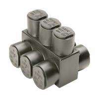 BURNDY Multitap Connector: 3 Port, Double-Sided Entry, 10 AWG – 350 kcmil Wire Size, Black (MPN 1PLD3503). Key specifications — Body Material: Aluminum; Brand: BURNDY.