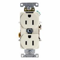 LEVITON Duplex Receptacle/Outlet, 15 Amp: Duplex, 5-15, Light Almond, 125V AC, 15 A, 2 Pole / 3 Wire (MPN 5252-T)