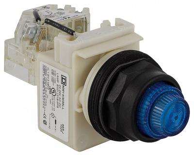 SCHNEIDER Pilot Light: 30 mm Panel Mounting Size, Blue, LED - LED Pilot-Lights