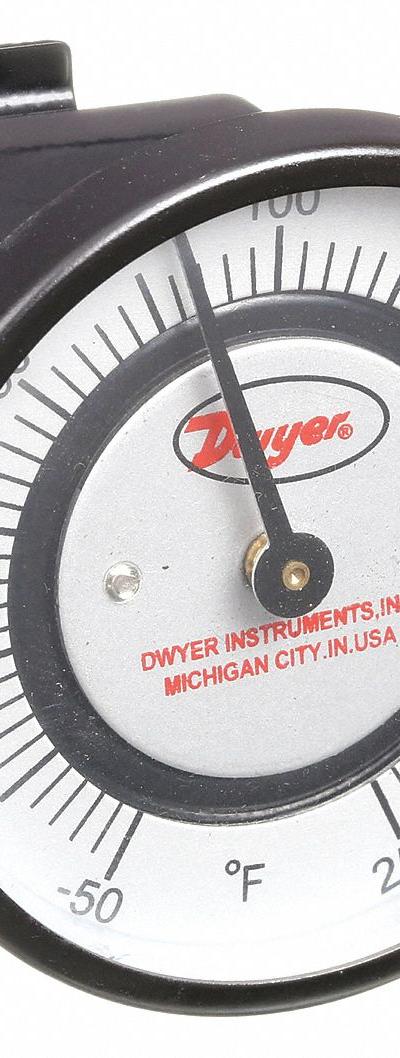 DWYER Clip Pipe Mount Dial Thermometer: -50°F to 250°F - Clip-On Pipe Surface Temperature Dial Thermometers