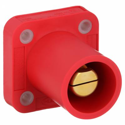 HUBBELL Single Pole Receptacle: Red, Straight Taper Nose Mating, Threaded Stud Termination - Receptacles with Threaded Stud Terminations