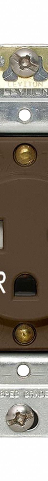 LEVITON Single Receptacle Outlet: Single, 6-20, Brown, 250V AC, 20 A, 2 Pole / 3 Wire (MPN W5461-T00)