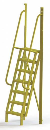TRI-ARC Configurable Platform Ladder: 9.3 ft Overall Ht, 30 in Overall Wd, 20 in Overall Dp, Steel (MPN UCL7507246). Key specifications — Material: Steel; Color: Yellow; Brand: TRI-ARC.