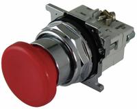 EATON Mushroom Head Push Button: Non-Illuminated, Mushroom Head Profile, Metallic, 30 mm, 1NO/1NC (MPN 10250T32R). Key specifications — Brand: EATON; Action: Momentary; Series: 10250T; Push Button Material Type: Metallic.