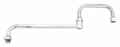T&S BRASS Spout: Spout, Straight, Swivel Spout, Brass, Chrome, 19.2 gpm Flow Rate - Double-Jointed Faucet Spouts
