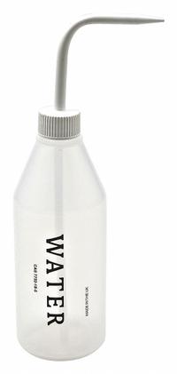 DYNALON Wash Bottle: 500 mL, Water, White, Narrow, Std Spout Spout, Colorless, 64 mm Body Dia (MPN 506915-0001). Key specifications — Closure Color: White; Vented/Nonvented: Nonvented; Body Color: Colorless; Brand: DYNALON; Imprinting Group: Waters.