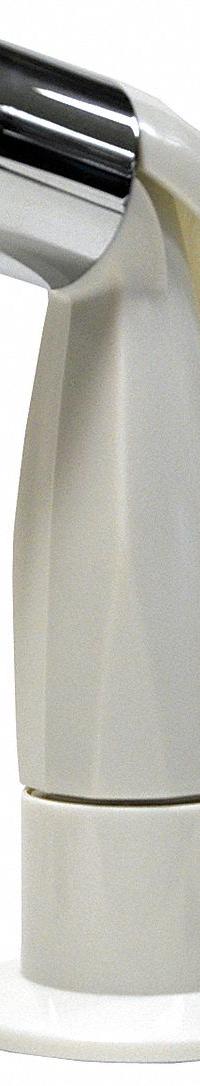 DANCO Kitchen Sprayer: Plastic, White, 3 1/2 in Overall Lg, 1/2" Connection Size, NPSM, Guide (MPN 9D00010346). Key specifications — Inlet Connection Type: NPSM; Brand: DANCO; Connection Size: 1/2"; Color/Finish: White; Includes: Guide; Material: Plastic; Product Type: Kitchen Sprayer.
