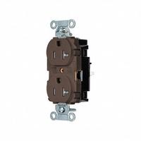 HUBBELL Receptacle: Duplex, 5-20, Brown, 125V AC, 20 A, 2 Pole / 3 Wire (MPN 5362STTR)