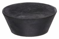 Stopper: SBR Rubber, 16 Stopper Size, 90 mm Bottom Dia, 127 mm Top Dia, 50 mm Overall Ht, Black (MPN 16-1H). Key specifications — Standards: ASTM D2000; Brand: APPROVED VENDOR; Color: Black; Stopper Size: 16; Material: SBR Rubber.