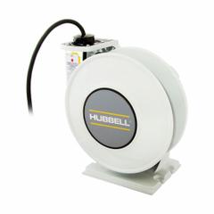HUBBELL WIRING DEVICE-KELLEMS Extension Cord Reel: Ratchet Lock, 75 ft Cord Lg, 10 AWG, SOW, White (MPN HBLW75103W). Key specifications — Retractable Cord Ending NEMA Configuration: Bare Wire; Voltage: 600V AC; Brand: HUBBELL WIRING DEVICE-KELLEMS.