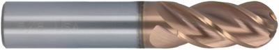 CLEVELAND Ball End Mill: Carbide, T-Max Coated, 7 Flute, 1/8" Mill Dia, 3/8" LOC - Fast-Cutting Carbide Ball End Mills for Stainless Steel & Super Alloys