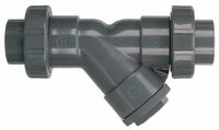HAYWARD Y Strainer: 2 in, NPT, Perforated, 0.0313 in Screen Size, PVC, FPM, 7 1/8 in Ht, 13 in Lg (MPN YS10200TU). Key specifications — Brand: HAYWARD; Seal Material: FPM; Manufacturer Part Number: YS10200TU; Screen Material: PVC.