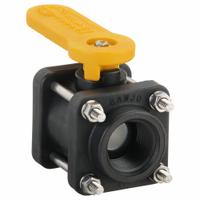 BANJO Manual Two-Way Ball Valve: 1 in, Polypropylene, Straight, FNPT x FNPT, Three-Piece, Lever (MPN V100). Key specifications — Brand: BANJO; Handle: Lever.
