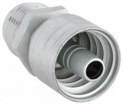 AEROQUIP Hydraulic Crimp Fitting: Steel x Steel, Straight, -6 For Hose Dash Size, Male x Genderless (MPN 1AA10MJ6). Key specifications — Fitting Gender: Male x Genderless; Fitting Connection Type: JIC x Crimp; Thread Size: 7/8"-14; For Hose Dash Size: -6; Brand: AEROQUIP.