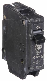 GE Miniature Circuit Breaker: THHQL, 60 A, 120/240V AC, Single Phase, 22kA at 120/240V AC, 1 Poles (MPN THHQL1160). Key specifications — Amps: 60 A; AC Voltage Rating: 120/240V AC; Phase: Single; Max. AIR Rating: 22kA at 120/240V AC; For Use With: Power Mark Gold Load Centers and AQ Lighting Panels.
