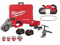 MILWAUKEE Tool Combination Kit: 2 Tools, Pipe Threader/Portable Band Saw, 18 V DC Volt, M18 FUEL™ (MPN 2870-22, 2929-20, 48-39-0601). Key specifications — attr1176460: Portable Band Saw.