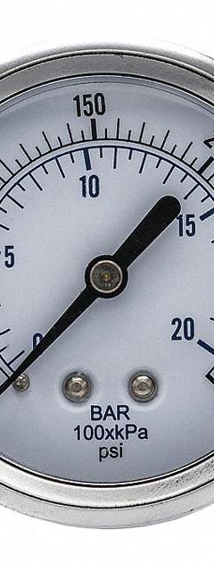 PIC GAUGES Industrial Pressure Gauge: 0 psi to 300 psi, 2 1/2 in Dial, 1/8 in NPT Male, Center Back (MPN 103D-258H). Key specifications — Accuracy: ±3-2-3%; Brand: PIC GAUGES; Vibration Resistance Properties: None; Gauge Wetted Parts: Brass / Copper.