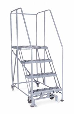 COTTERMAN Mobile Work Platform: 3.3 ft Platform Ht - Max, 24 in x 24 in, Steel, 800 lb Load Capacity (MPN 4WP2424RA3B4B8AC1P6). Key specifications — Folding: Not Foldable; Mobility: Rolling; Components Included: Rubber Foot Pads; Use Location: Indoor; Brand: COTTERMAN; Color: Gray; Height Adjustability: Fixed Height; Includes Handrails: Handrails Included.