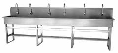SANI-LAV Wash Station: 45 in Overall Ht, 117 in Bowl Lg, 8 in Bowl Dp, 2 gpm Flow Rate, Sensor (MPN 512FAL). Key specifications — Includes Side Splash: Side Splash Not Included; Power Source: AC Powered; Brand: SANI-LAV.