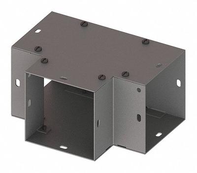HOFFMAN Wireway Tee: 4 in Wd, 4 in Ht, 16 ga Gauge, 1, Screw-On Cover, Steel - Tees for Indoor Wireways