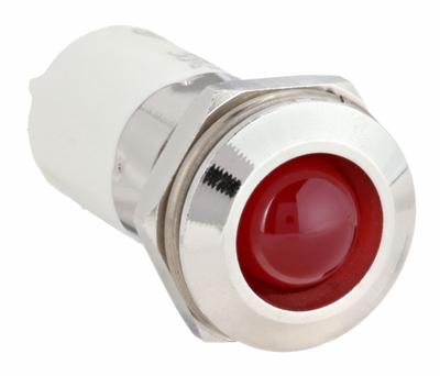APPROVED VENDOR Raised Panel Light: 16 mm Panel Mounting Hole Dia, LED, Red, Raised Head - LED Indicator Pilot Lights