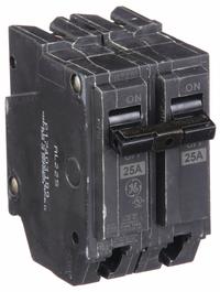 GE Miniature Circuit Breaker: THQL, 25 A, 120/240V AC, Single Phase, 10kA at 120/240V AC, Std (MPN THQL2125). Key specifications — Amps: 25 A; AC Voltage Rating: 120/240V AC; Phase: Single; Max. AIR Rating: 10kA at 120/240V AC; For Use With: Power Mark Gold Load Centers and AQ Lighting Panels.