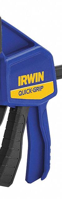 IRWIN Bar Clamp: Flat, 18 in Max Jaw Opening, 7 7/8 in to 25 3/8 in, 3 1/4 in Throat Dp, One Handed (MPN 1964719). Key specifications — attr663922: IRWIN.