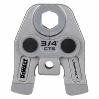 DEWALT Press Jaws: 3/4 in Pipe, Copper/Stainless Steel, Compact Tool Types (MPN DCE210034). Key specifications — attr518773: Jaw; attr537224: 3/4 in; attr518762: Stainless Steel; attr518771: Steel; attr518761: Nibco PressApollo Press; attr518760: DEWALT.