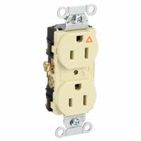 HUBBELL Receptacle: Duplex, 5-15, Ivory, 125V AC, 15 A, 2 Pole / 3 Wire (MPN IG15CRI)