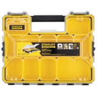 STANLEY Compartment Box: 17 1/2 in x 14 in x 2 7/8 in, Clear/Black/Yellow, 1 Compartments (MPN FMST14920). Key specifications — ESD Conductive: Not Electrostatic Discharge Conductive; Color: Clear/Black/Yellow; Brand: STANLEY; Material: Plastic.