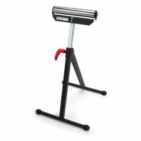 PROTOCOL Material Support Stand: 11 1/2 in Roller Wd, 11 1/2 in Overall Wd, 28 in Min. Ht, Steel (MPN 67108-G). Key specifications — Brand: PROTOCOL; Stand Material: Steel; Color: Silver.