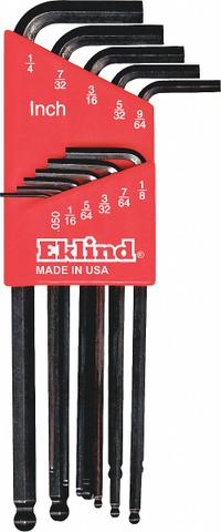 EKLIND Hex Key Set: 11 - 15 Pieces, Ball-Hex-L Long, L, SAE, Single Ball End, Long, 11 Pieces (MPN 13211). Key specifications — attr1205553: Not Tether Capable; attr1205554: EKLIND; attr1205568: Black Oxide; attr1293176: 11 - 15 Pieces.