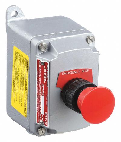 APPLETON ELECTRIC Control Station: 1 Gang, Mushroom Head Push Button, 1NO/1NC, Emergency Stop - Push-Button Control Stations
