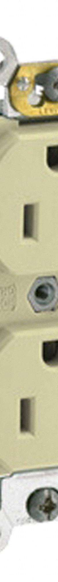 LEVITON Duplex Receptacle Outlet: Duplex, 5-15, Ivory, 125V AC, 15 A, 2 Pole / 3 Wire (MPN CR015-I)